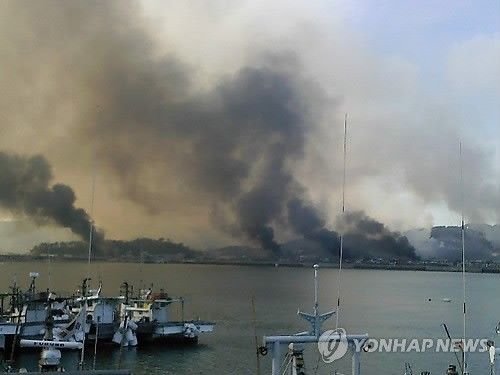 韩国军方重启在延坪岛海域实弹射击训练