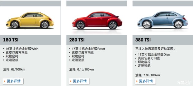 “数字+TSI” 甲壳虫采用最新命名方式