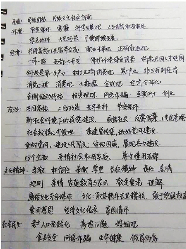 膜拜！河北衡水中学学生看春晚不忘总结政治考点